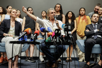 Nacho Cano en la rueda de prensa tras la detención