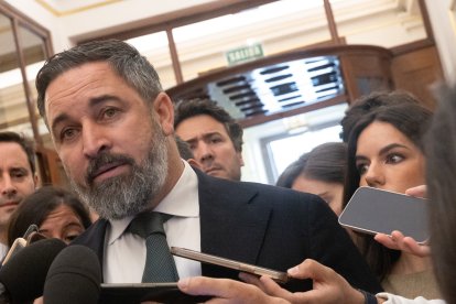 El líder de VOX, Santiago Abascal, en el Congreso de los Diputados.