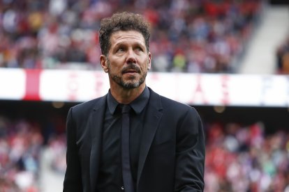 El Cholo Simeone, antes de un partido del Atlético.