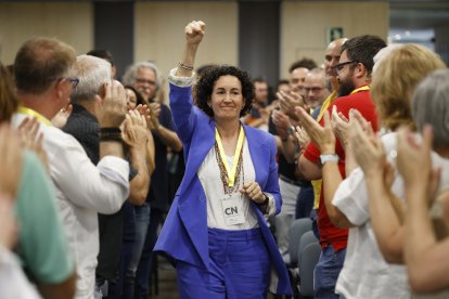 La secretaria general de ERC, Marta Rovira, en el Consell Nacional del partido.