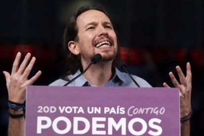 Pablo Iglesias durante un mitin.