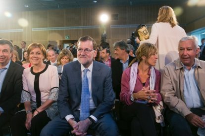 Rajoy durante la clausura de un acto de precampaña en Palma de Mallorca