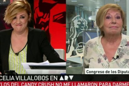 La periodista Cristina Pardo y la política Celia Villalobos.