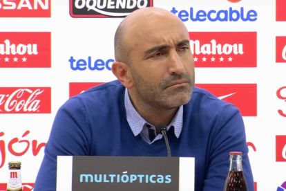 Abelardo durante la rueda de prensa posterior al partido de Copa del Rey.