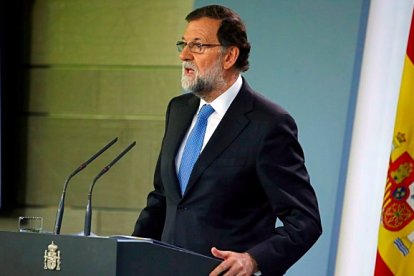 Mariano Rajoy durante una comparecencia en La Moncloa.