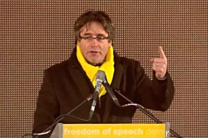 Puigdemont, en la manifestación independentista de Bruselas