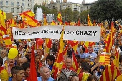 Una de las manifestaciones de SCC en las calles de Barcelona