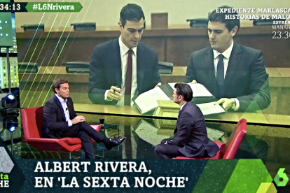 Albert Rivera, en su entrevista este sábado en 'La Sexta Noche'.