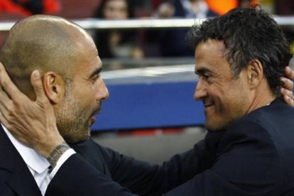 Guardiola y Luis Enrique, unidos en su defensa del independentismo catalán.