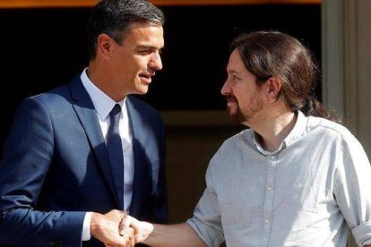 Pablo Iglesias, la pasada semana en su visita a La Moncloa.