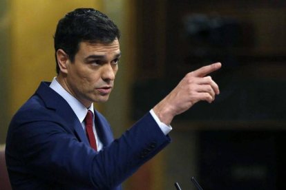 Pedro Sánchez, en una intervención en el Congreso.