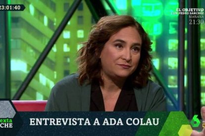 Ada Colau, anoche en el plató