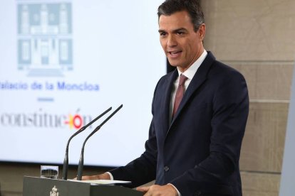 Sánchez durante la rueda de prensa.