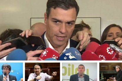 Pedro Sánchez y todos sus socios de moción de censura