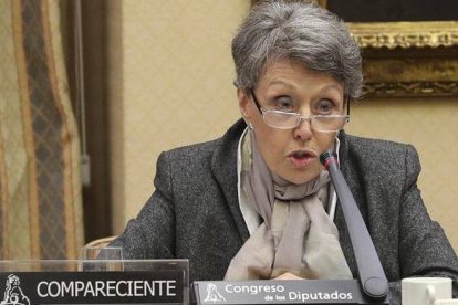 Rosa María Mateo durante su comparecencia en el Congreso.