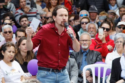 Iglesias, en Palma durante la campaña electoral