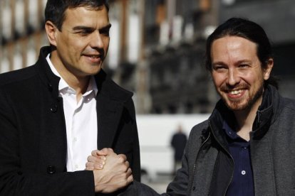 Sánchez e Iglesias en 2016, cuando comenzaron su relación política