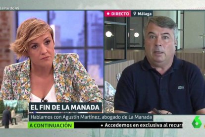 Cristina Pardo y el abogado de La Manada, Agustín Martínez.