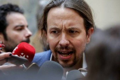 Pablo Iglesias, este martes en el Senado.