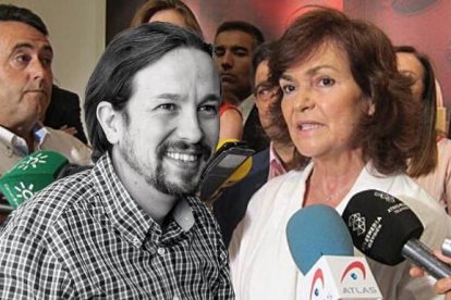 Carmen Calvo y Pablo Iglesias