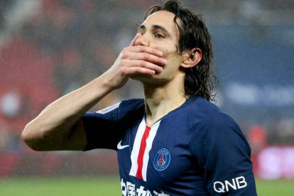 Edison Cavani, celebrando uno de los casi innumerables goles que ha conseguido en el PSG.