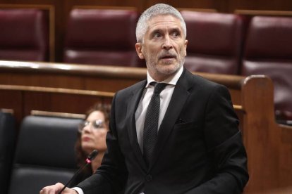 El ministro del Interior, Fernando Grande Marlaska, en el Congreso de los Diputados