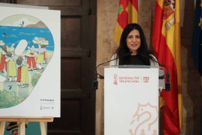 María Fernando Escribano en la presentación del cartel.