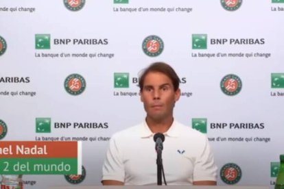 Nadal, en la rueda de prensa después de ganar a Schwartzman.