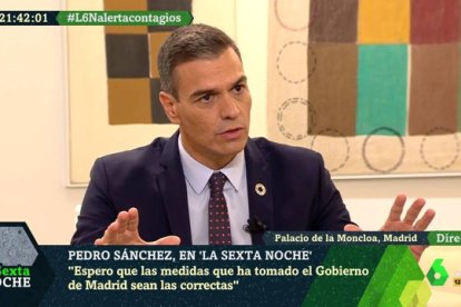 Pedro Sánchez, en La Sexta Noche