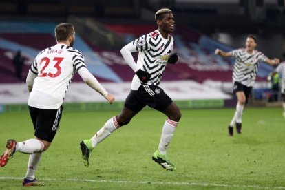 Pogba, celebrando un gol esta misma semana con el Manchester United.