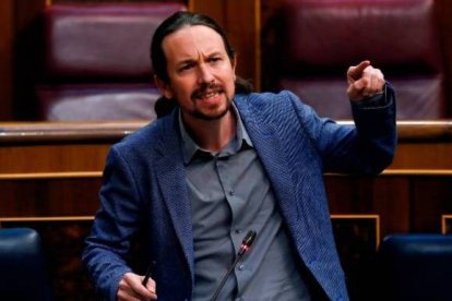 Pablo Iglesias, en su escaño de vicepresidente.