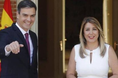 Sánchez y Susana Díaz, en una visita de la líder andaluza a Moncloa.