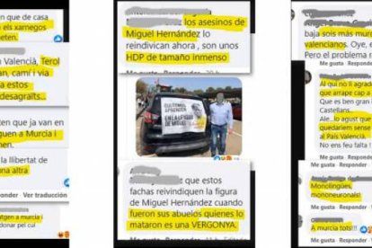 algunos de los comentarios injuriosos que À Punt consiente en sus redes sociales