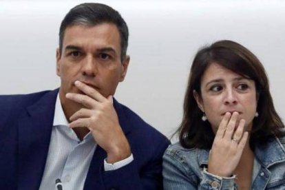 Sánchez y Lastra, en una ejecutiva del PSOE.