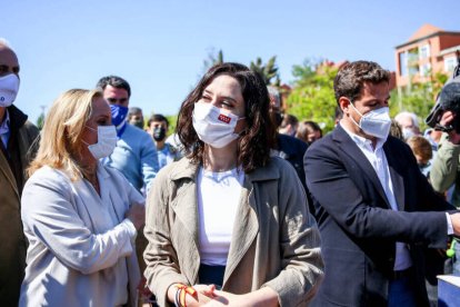 Isabel Díaz Ayuso, este domingo, en Las Rozas.