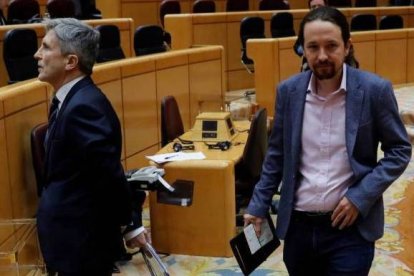 Marlaska e Iglesias, en el Senado.