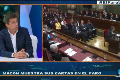 Carlos Mazón durante su intervención en el programa 'El Faro'