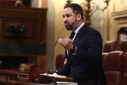 Santiago Abascal, este miércoles en el Congreso