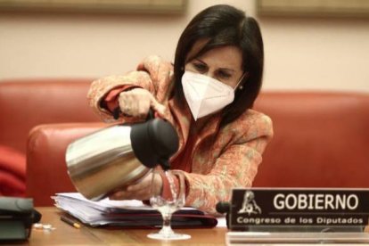 Margarita Robles, en una comparecencia en el Congreso.