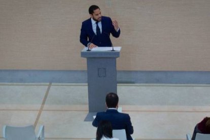 El portavoz de Vox en el debate de investidura de Aragonés (ERC)