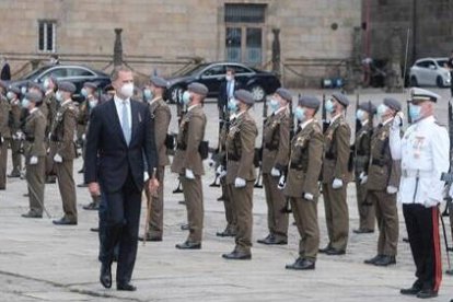 El Rey, este domingo, en Santiago de Compostela.