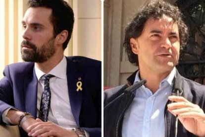 El independentista Roger Torrent, responsable de Turismo en Cataluña, y Francesc Colomer, secretario autonómico de Turismo de la Generalitat Valenciana