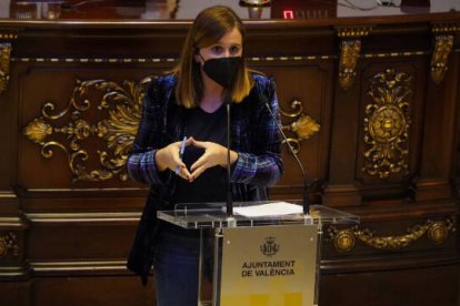 María José Catalá en el Pleno del Ayuntamiento de Valencia