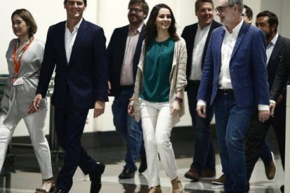 Albert Rivera, Fran Hervías e Inés Arrimadas cuando en Ciudadanos reinaba la unión y la paz