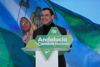 El presidente del PP-A y presidente de la Junta de Andalucía, Juanma Moreno, ayer en Cádiz.