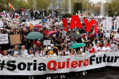 Manifestación de Soria ¡Ya! una de las candidaturas que se presentan