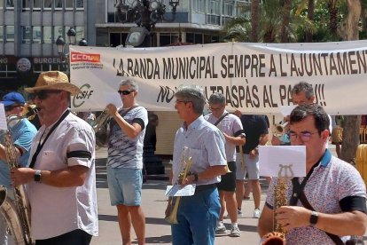 Imagen de archivo de la protestas de la Banda Sinfónica frente al Ayuntamiento.