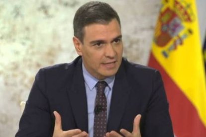 Pedro Sánchez, este lunes en TVE.