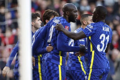 Lukaku celebra un gol con el Chelsea