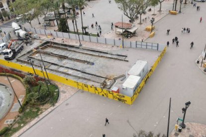 Obras del Ágora del Diseño en la Plaza del Ayuntamiento